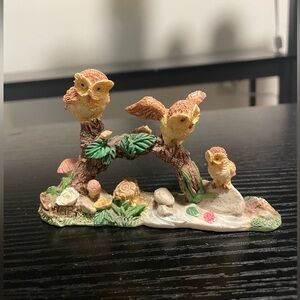 Regency Fine Arts Owl Family Figurine with Branch and Leaves